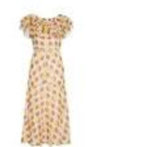 KATE SPADE Geo Print Ruffle Silk Midi Dress - Picture 6 of 11